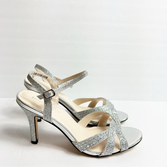 TOUCH UPS BY BENJAMIN WALK IVY SANDAL SILVER METALLIC WOMEN HEELS SIZE 7.5 NEW - Picture 11 of 11